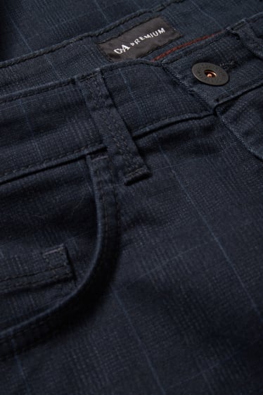 Men - Trousers - regular fit - check - dark blue