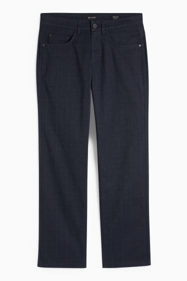 Men - Trousers - regular fit - check - dark blue