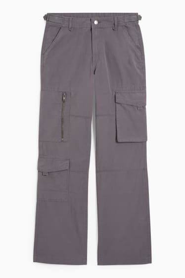 Jóvenes - CLOCKHOUSE - pantalón de tela - mid waist - straight fit - gris