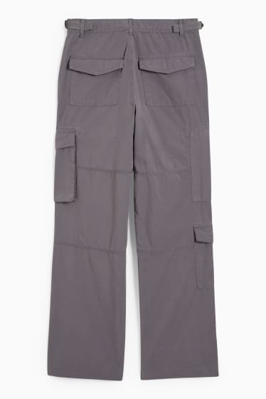 Damen - Stoffhose - Mid Waist - Straight Fit - grau