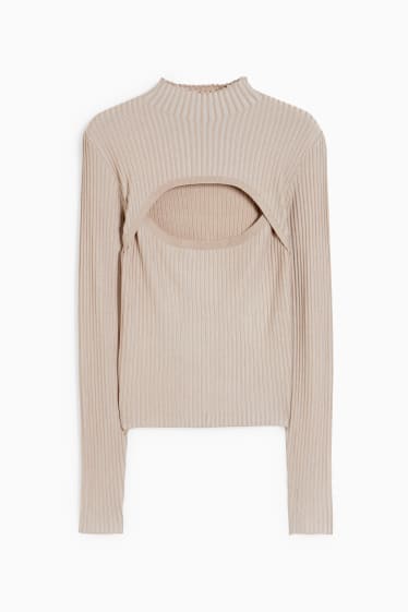 Teens & young adults - CLOCKHOUSE - jumper with band collar - beige