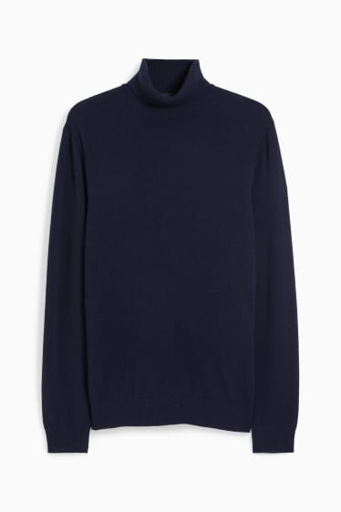 Heren - Coltrui, deels met kasjmier - wolmix - donkerblauw