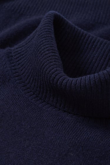 Heren - Coltrui, deels met kasjmier - wolmix - donkerblauw