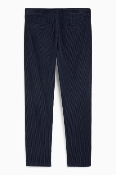 Uomo - Pantaloni di velluto a coste chino - tapered fit - blu scuro
