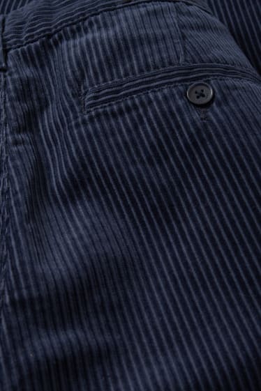 Men - Corduroy chinos - tapered fit - dark blue