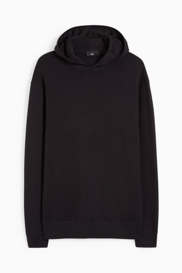 Uomo - Maglione con cappuccio - nero