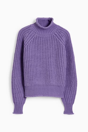 Ados & jeunes adultes - CLOCKHOUSE - pullover avec encolure montante - violet