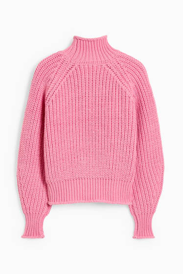 Teens & young adults - CLOCKHOUSE - jumper with band collar - pink