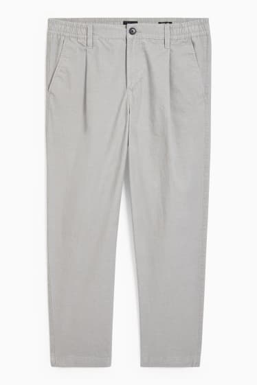Uomo - Pantaloni chino in velluto - tapered fit - grigio chiaro