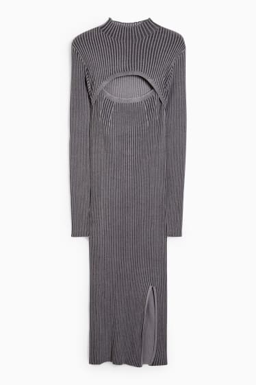 Damen - Kleid mit Cut-Out - grau