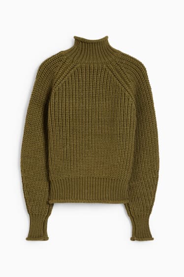 Ados & jeunes adultes - CLOCKHOUSE - pullover avec encolure montante - vert