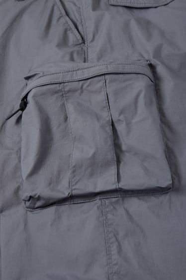 Hommes - Pantalon cargo - coupe relax - gris foncé