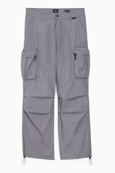 Hommes - Pantalon cargo - coupe relax - gris foncé
