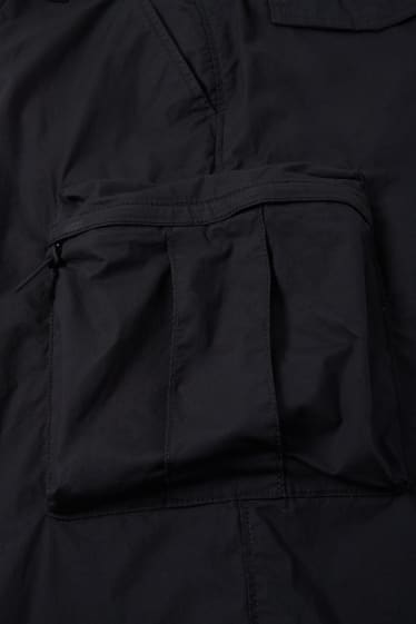 Hommes - Pantalon cargo - coupe relax - noir
