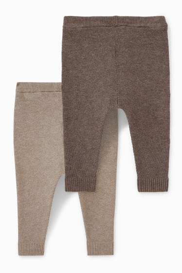 Bébés garçons - Lot de 2 - pantalons de jogging en maille pour bébé - marron clair