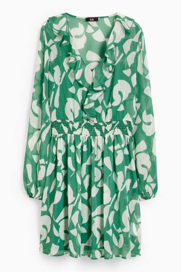 Mujer - Vestido de chifón - estampado - verde