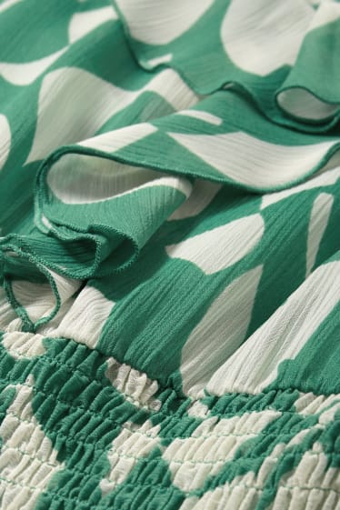 Dames - Jurk van chiffon - met patroon - groen