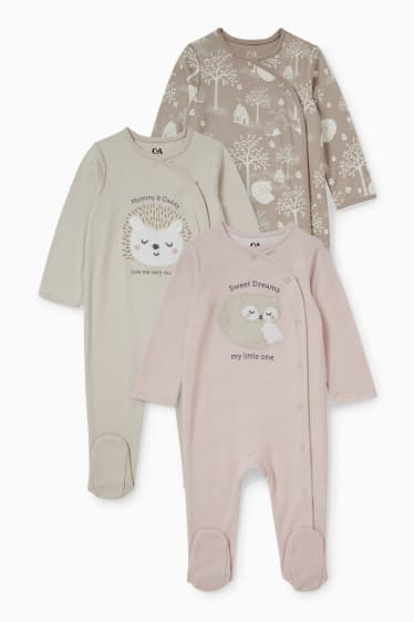 Babys - Set van 3 - babypyjama - beige