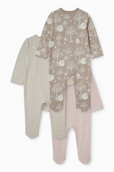 Bébés - Lot de 3 - pyjamas bébé - beige