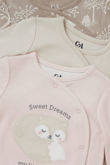 Bébés - Lot de 3 - pyjamas bébé - beige