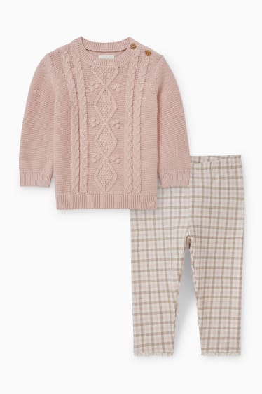 Baby: meisjes - Baby-outfit - 2-delig - roze