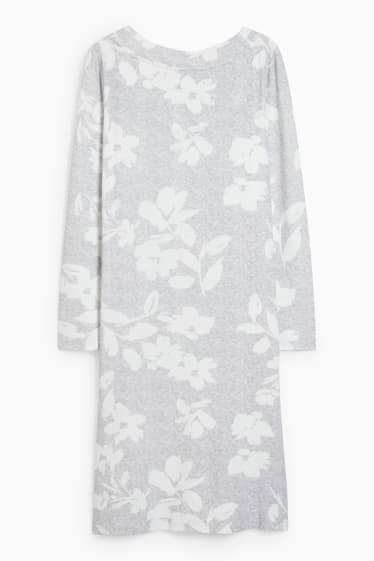 Mujer - Camisón - de flores - gris claro jaspeado