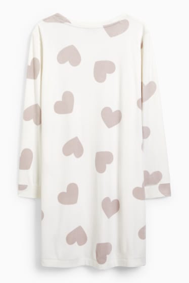 Dona - Camisa de dormir de vellut - estampada - beix clar