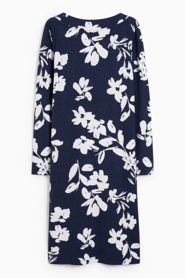 Damen - Nachthemd - geblümt - dunkelblau
