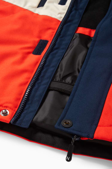Enfants garçons - Veste de ski à capuche - orange / bleu