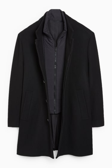 Men - Coat - 2-in-1 look - black