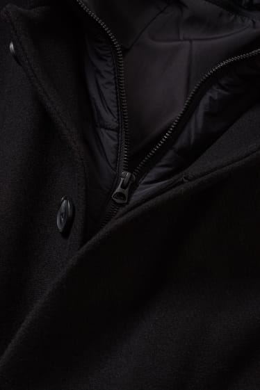 Men - Coat - 2-in-1 look - black