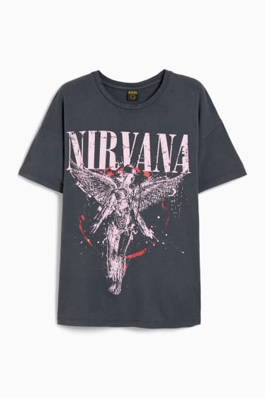 Dona - CLOCKHOUSE - samarreta de màniga curta - Nirvana - gris jaspiat