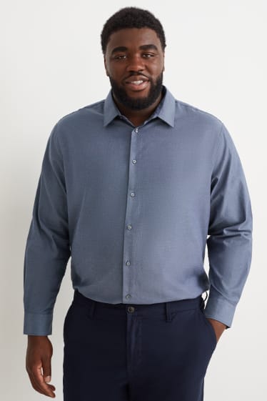 Hombre - Camisa - regular fit - Kent - de planchado fácil - azul oscuro