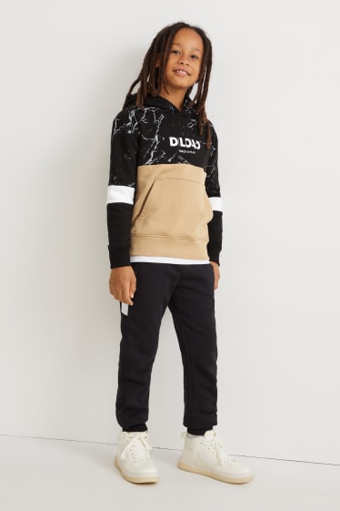 Kinder Buben - Set - Hoodie und Jogginghose - 2 teilig - schwarz