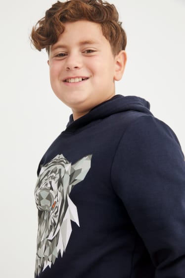 Enfants - Coupe ample - sweat à capuche - bleu foncé