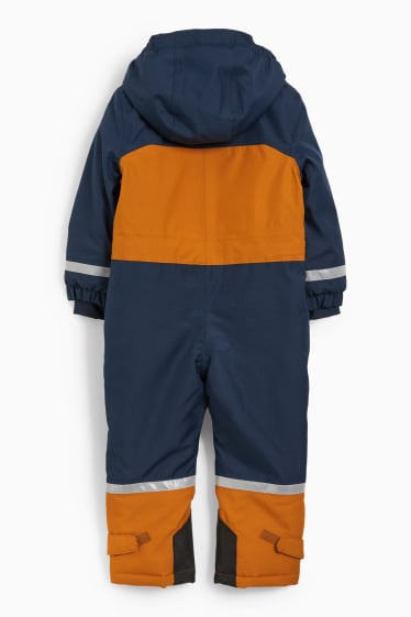 Kinderen: jongens - Skipak met capuchon - oranje / blauw