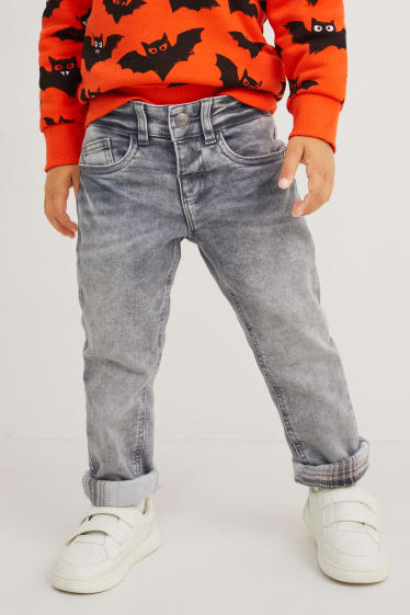 Kinderen - Straight jeans - thermojeans - jeanslichtgrijs