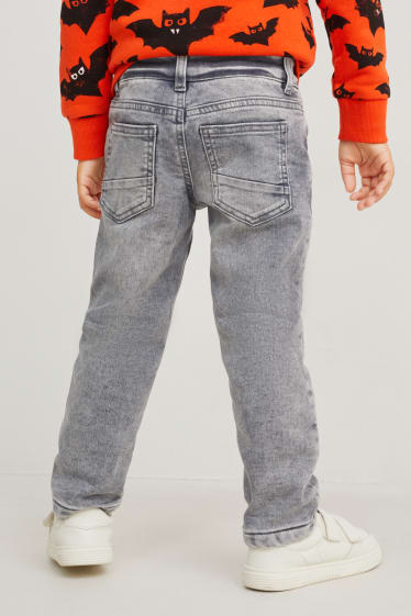 Kinderen - Straight jeans - thermojeans - jeanslichtgrijs