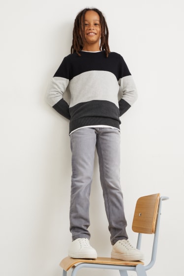 Enfants - Slim jean - jean doublé - jean gris clair