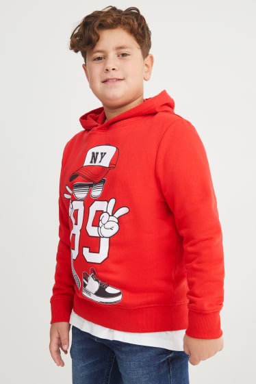 Kinder Buben - Extended Sizes - Hoodie - rot