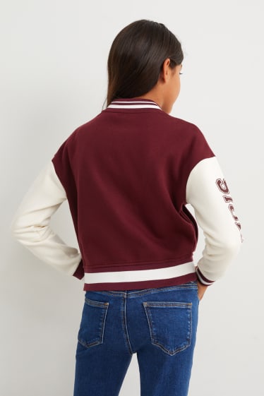 Children Girls - Zip-through sweatshirt - bordeaux