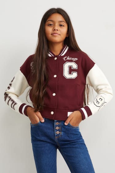 Children Girls - Zip-through sweatshirt - bordeaux