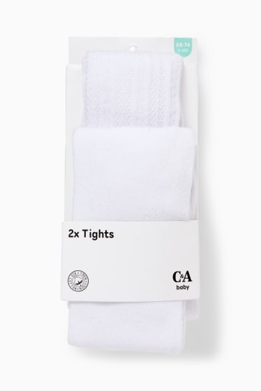 Babies - Multipack of 2 - baby tights - white