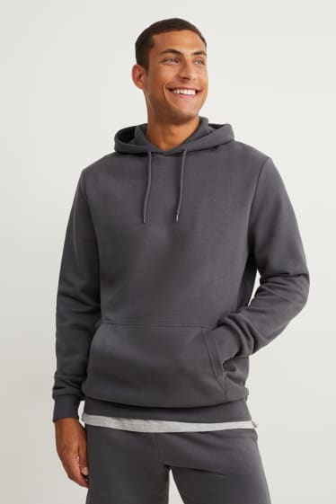Uomo - Felpa con cappuccio - grigio scuro