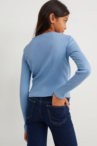 Enfants filles - Lot de 3 - hauts à manches longues - blanc crème