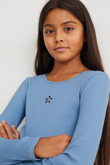 Enfants filles - Lot de 3 - hauts à manches longues - blanc crème