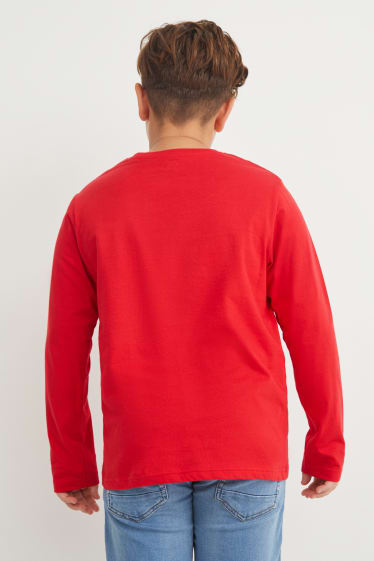 Children Boys - Extended sizes - multipack of 4 - long sleeve top - red