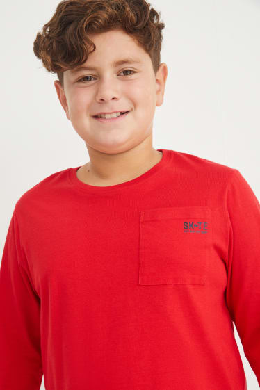 Children Boys - Extended sizes - multipack of 4 - long sleeve top - red