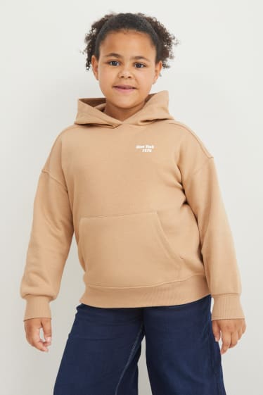 Kinderen - Uitgebreide maten - set van 2 - hoodie - taupe