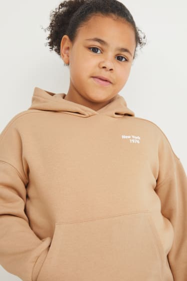 Kinderen - Uitgebreide maten - set van 2 - hoodie - taupe